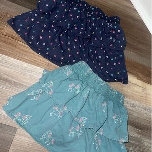 Garanimals Girls Teal Unicorn Skort & Navy Heart Print Skort Set